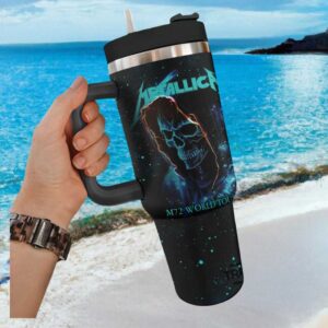 Metallica M72 World Tour Skull Graphic Black Insulated Travel Tumbler