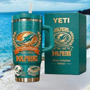 Miami Dolphins 60th Anniversary 1966 2026 Teal Collector’s Edition Tumbler