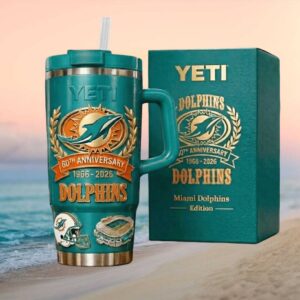Miami Dolphins 60th Anniversary 1966 2026 Teal Collector's Edition Tumbler