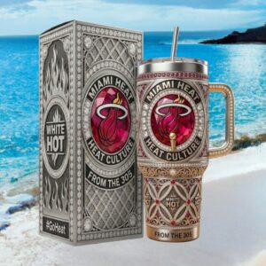 Miami Heat Culture 3D Embossed Tumbler   White Hot From The 305 Limited Edition