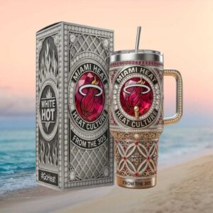 Miami Heat Culture 3D Embossed Tumbler White Hot From The 305 Limited Edition