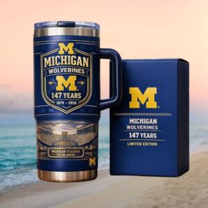 Michigan Wolverines 147 Years Anniversary (1879 2026) The Big House Stadium 40oz Tumbler