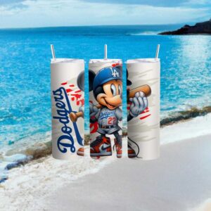 Mickey Mouse Los Angeles Dodgers Baseball Fan Art  Tumbler Wrap