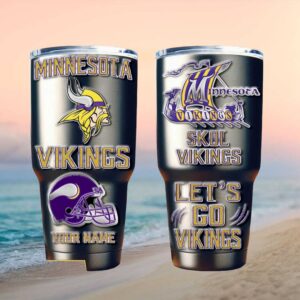 Minnesota Vikings Skol Custom Name Tumbler, Personalized NFL Vikings Football Mug