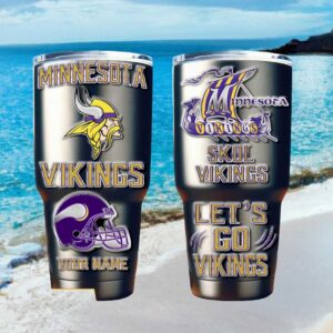 Minnesota Vikings Skol Custom Name Tumbler, Personalized NFL Vikings Football Mug