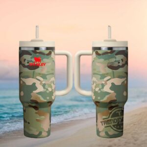 Morgan Wallen Camouflage Pattern Stanley Style 40oz Tumbler with Straw