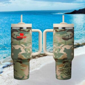 Morgan Wallen Camouflage Pattern Stanley Style 40oz Tumbler with Straw