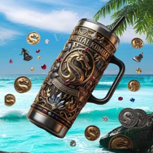 Mortal Kombat “Test Your Might” 3D Dragon Logo Insulated Tumbler
