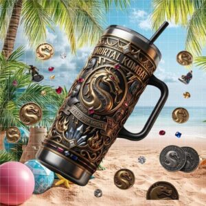 Mortal Kombat “Test Your Might” 3D Dragon Logo Insulated Tumbler