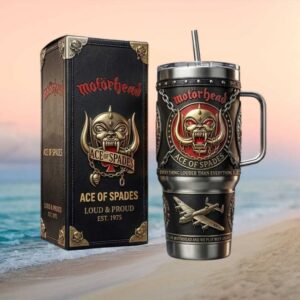 Motörhead Ace of Spades “Loud & Proud” 3D Studded Leather Style Tumbler
