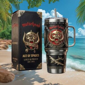 Motörhead Ace of Spades “Loud & Proud” 3D Studded Leather Style Tumbler