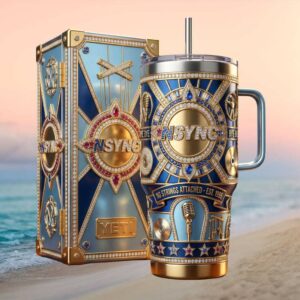 NSYNC No Strings Attached 1995 Anniversary Jeweled Band Tumbler