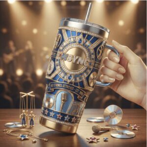 NSYNC No Strings Attached 25th Anniversary Blue and Gold Tumbler