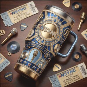 NSYNC No Strings Attached 25th Anniversary Blue and Gold Tumbler