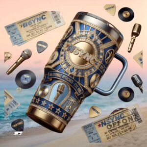 NSYNC No Strings Attached Est 1995 Blue & Gold Collector Tumbler