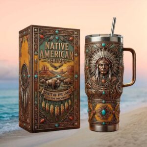 Native American Heritage Spirit of the Land 3D Embossed 40oz Tumbler