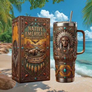 Native American Heritage Spirit of the Land 3D Sculpted Commemorative Tumbler