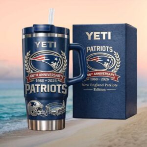 New England Patriots 66th Anniversary (1960 2026) Gillette Stadium Edition 40oz Tumbler