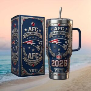 New England Patriots AFC Champions 2026 NFL Commemorative Yeti Tumbler