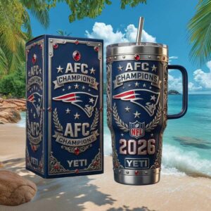 New England Patriots AFC Champions 2026 NFL Commemorative Yeti Tumbler