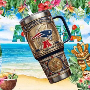 New England Patriots AFC Champions 3D Gold Custom Tumbler   Do Your Job
