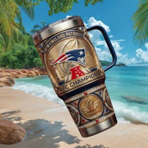 New England Patriots AFC Champions 3D Gold Custom Tumbler Do Your Job