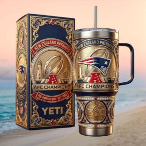 New England Patriots AFC Champions 3D Jeweled Luxury Fan Tumbler