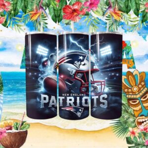 New England Patriots NFL Stadium Lightning Football 20oz Skinny Tumbler Wrap