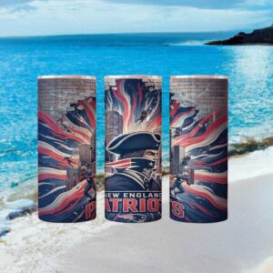 New England Patriots Revolutionary Patriotic NFL  Tumbler Wrap