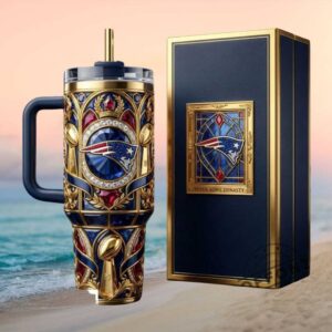 New England Patriots Super Bowl Dynasty Stained Glass 40oz Tumbler