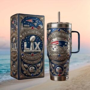 New England Patriots Super Bowl LIX Champions 3D Embossed Tumbler Set