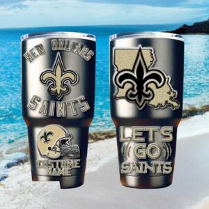 New Orleans Saints Personalized Stainless Steel Tumbler, Custom Name NFL Fan Gift