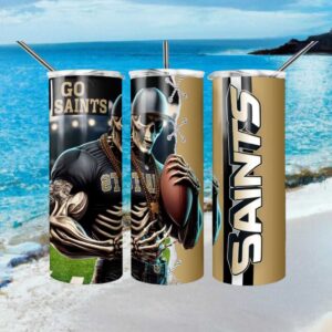 New Orleans Saints Skeleton Football Muscle Man  Tumbler
