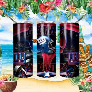New York Giants Helmet Abstract Neon Tumbler Wrap