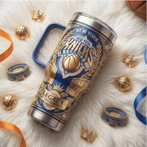 New York Knicks “Legacy at the Garden” Ornate Gold & Blue Fan Tumbler