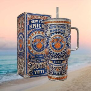New York Knicks Luxury Diamond Edition 40oz Tumbler with Handle