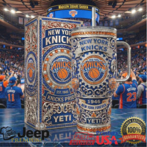 New York Knicks Pride NBA Custom Crystal Engraved Insulated Tumbler