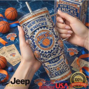 New York Knicks Pride NBA Custom Crystal Engraved Insulated Tumbler
