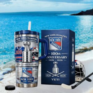 New York Rangers 100 Years of Glory Stanley Tumbler Champions 1926 2026 40oz Tumbler