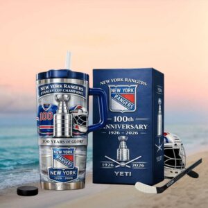 New York Rangers 100 Years of Glory Stanley Tumbler Champions 1926 2026 40oz Tumbler