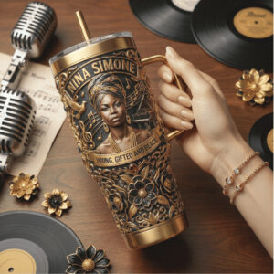 Nina Simone Young Gifted and Black Legacy Tribute 40oz Coffee Tumbler