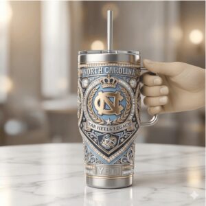 North Carolina Tar Heels Legacy 3D Sculpted Luxury Yeti Style Tumbler