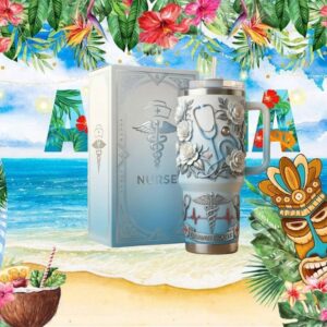 Nurse Appreciation 3D Floral Caduceus “Caring Hearts” Tumbler