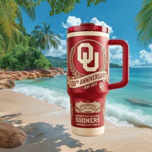 Oklahoma Sooners 130th Anniversary Commemorative 40oz Tumbler with Handle