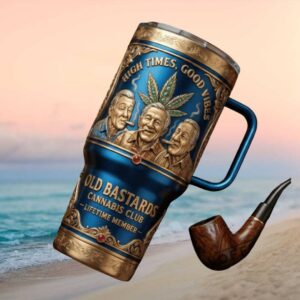 Old Bastards Cannabis Club High Times Good Vibes 40oz Blue Tumbler