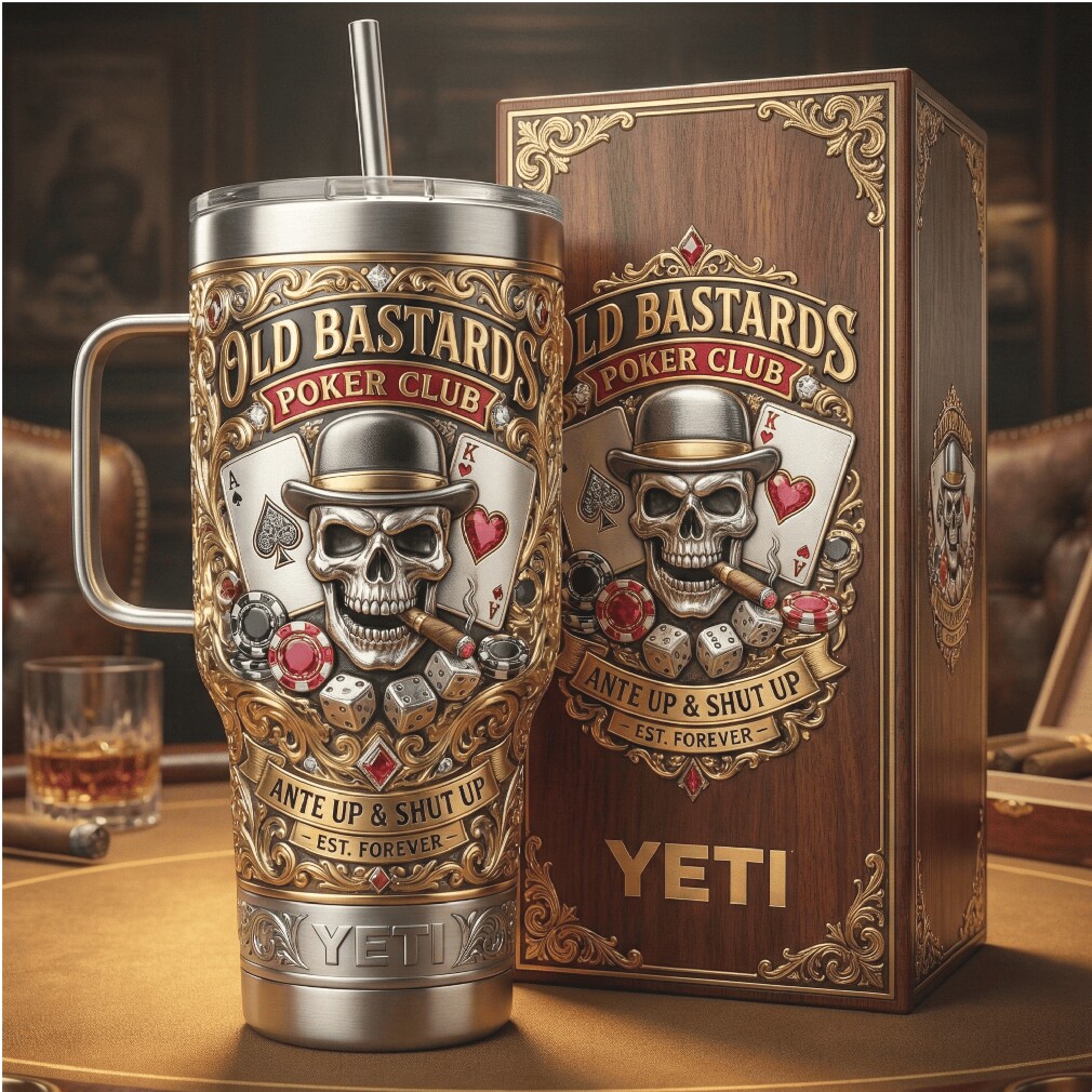 Old Bastards Poker Club Skull & Aces 40oz Stainless Steel Tumbler Old Bastards Poker Club Skull & Aces 40oz Stainless Steel Tumbler
