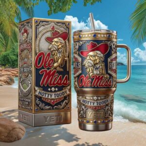 Ole Miss Rebels Rebels Elite Series Tumbler Vintage Mascot & Sapphire Inlay