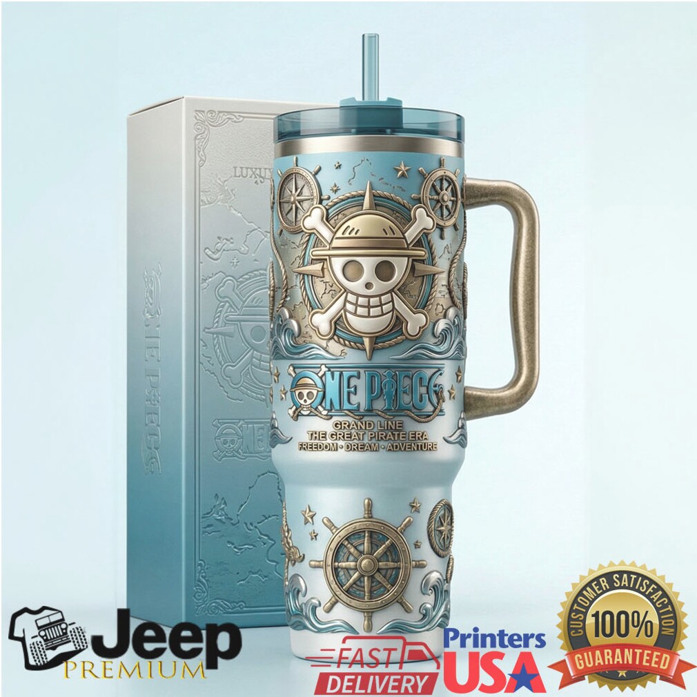 One Piece Anime Grand Line Great Pirate Era Embossed 40oz Tumbler One Piece Anime Grand Line Great Pirate Era Embossed 40oz Tumbler