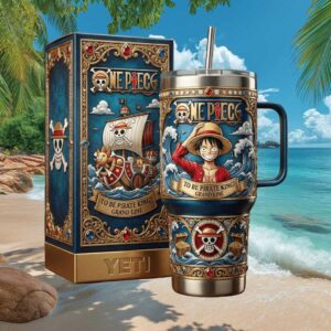One Piece Luffy “Pirate King” Grand Line Luxury Anime Tumbler
