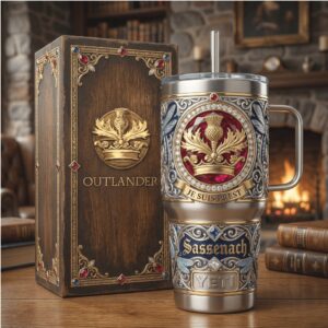 Outlander Je Suis Prest Sassenach Thistle 40oz Ornate Tumbler
